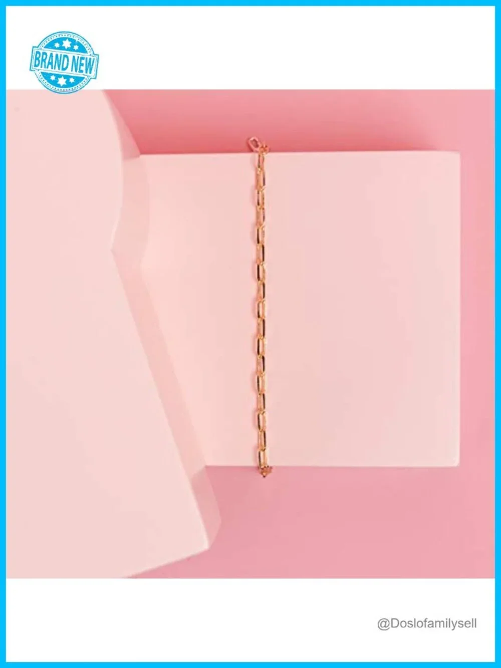 3.6mm Paperclip Chain Adjustable Bracelet with Lobster Clasp